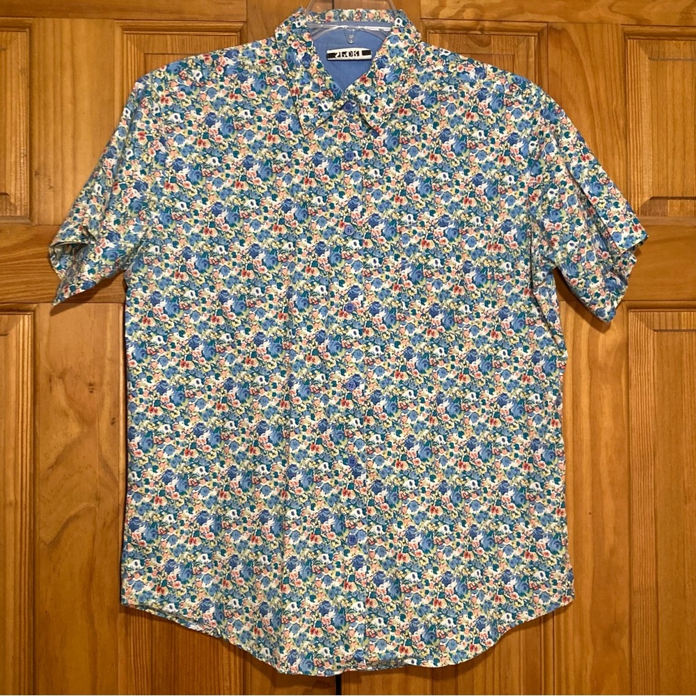 NWOT Speculation Sport Vintage 80s 90s Top Blouse Short Sleeve Blue Size L Large
